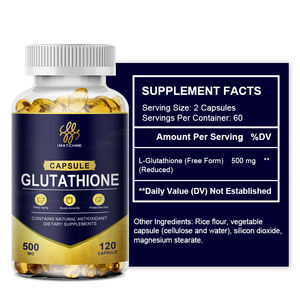 Grosir label OEM 120 buah <span class=keywords><strong>Glutathione</strong></span> 500mg produk pemutih kulit kecantikan kapsul l-<span class=keywords><strong>glutathione</strong></span> - Product Image 2