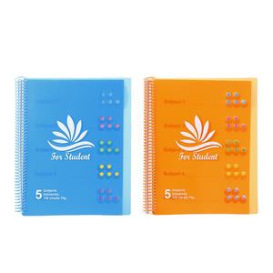 学生のためのカスタム厚手のクラスの宿題プランナー5科目エクササイズスパイラルノートブック - Product Image 1