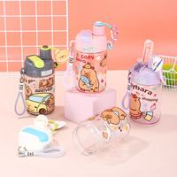 600ml sans Bpa Animal Capybara cobaye enfants mignon belle réutilisable Sport Gym personnalisé enfants Double boisson bouteille d'eau pour l'école