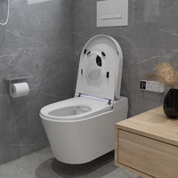 Toilette intelligente murale automatique personnalisée avec télécommande, siège chauffant, double chasse d'eau et fonctions intelligentes
