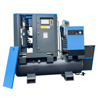 Compresseur d'air rotatif à vis électrique industriel 200-500 L, lubrifié, refroidi par air, avec sécheur d'air intégré