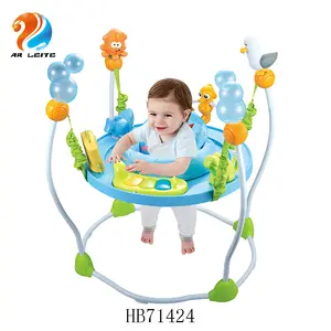 Safety stable high quality happy jungle baby round jumper baby walker baby jumping chair with music and light 4 feet