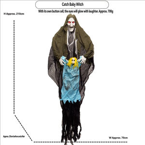 Decoración de Halloween: Bruja Anciana Colgante, Fantasma, Casa Embrujada, Tela Desgastada, Atmósfera de Terror, Accesorio - Product Image 2