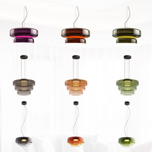 โคมไฟระย้าแก้ว LED สไตล์มินิมอล Keitani โคมไฟห้อยหลากสีสำหรับบ้าน ร้านอาหาร บาร์ อุปกรณ์ให้แสงสว่าง - Product Image 1