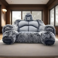Canapé géant en forme de gorille, style King, pour salon, fauteuil inclinable, canapé sectionnel en peluche surdimensionné