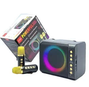 El más nuevo altavoz de Karaoke BT con luces LED coloridas, sistemas de sonido inalámbricos para el hogar, altavoces de techo KTV inalámbricos, diente azul