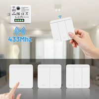Interrupteur sans fil ON/OFF, module RF433, télécommande, interrupteur mural 1/2/3 voies pour ampoule, lustre, 10A, 110V, 220V