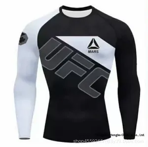 Ensemble de costume d'entraînement de boxe combat Fitness <span class=keywords><strong>Sanda</strong></span> Sportswear UFC débardeur séchage rapide respirant Spandex/Polyester 200g Logo avant - Product Image 2