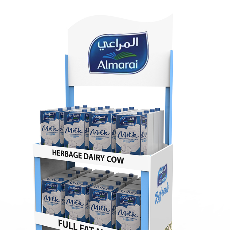 Hot Selling Floor Standing Shelf Milk Display Rack Plastic Display Stand for Retail Store — view 5