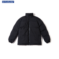 Blouson d'hiver décontracté pour homme - Col montant, fermeture éclair, coupe-vent et imperméable, rembourré de duvet de canard blanc à 90%