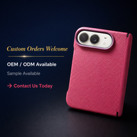 Étui de téléphone en cuir véritable pour iPhone Duo, texture grainée, certifié LWG REACH RoHS, coque de protection fine, logo personnalisé OEM