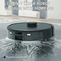 Aspirateur robot automatique Lidar 3-en-1 L1 avec fonctions de lavage et de balayage, contrôle WiFi, pour usage domestique et hôtelier, construction en plastique