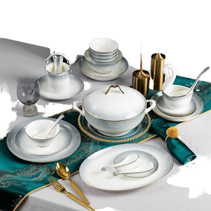 Ensemble de vaisselle en céramique, bol et assiette, vaisselle en porcelaine fine de qualité supérieure, design papillon écologique, vente en gros pour usage domestique - Product Image 1
