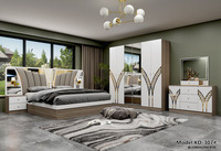 Nouvelle conception, ensemble complet de lits en bois, grand cadre en bois, ensemble de meubles de chambre à coucher modernes et économiques, taille king size