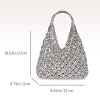 Pochette unisexe haut de gamme en strass et plumes, tissée à la main, avec fermeture ouverte, forme boulette, idéale pour les soirées et les danses