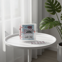 $1000 Savings Challenge Geld Budget Binder Klares PVC-Ringbuch mit Geld umschlägen und Aufklebern