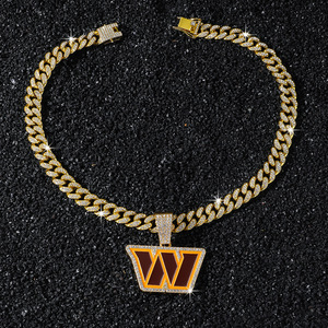 Collier tendance pour homme avec pendentif lettre W géométrique style hip-hop, accessoire de mode, vente en gros de bijoux - Product Image 4