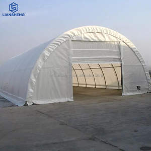 Grosir tenda gudang rangka baja tahan angin Double Truss, tenda gudang 50x100m ruang besar pemasangan cepat industri penyimpanan - Product Image 5