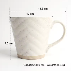 14oz Stoneware <b>Ceramic</b> <b>Mug</b> Sesame Glaze Matte Finish Cartoon Dishwasher Microwave Safe Food Safe Reusable Customizable Coffee - Product Image 4