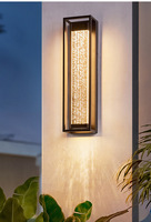 Lámpara de Pared LED de Cristal para Exteriores, Aplique de Pared Moderno Negro para Entradas Exteriores, Lámparas de Pared Impermeables