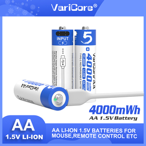 1.5V 리튬 배터리 유형 C 충전식 4000mWh <span class=keywords><strong>AA</strong></span> 배터리 USB 충전 리튬 이온 배터리 유형 C 포트 Varicore - Product Image 2