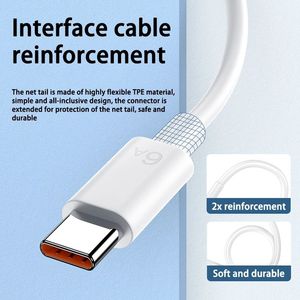 Venta al por mayor cable Teléfono móvil Carga súper rápida Tipo <span class=keywords><strong>C</strong></span> 6A <span class=keywords><strong>USB</strong></span> Cable de datos de carga rápida para teléfono inteligente Cable adaptador de corriente - Product Image 4