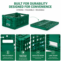 Caisse en plastique pliable et empilable multifonctionnelle HUADING 600*400*260 mm en PP pour le stockage et le transport industriels