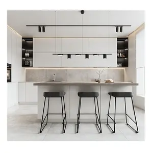 Diseños de gabinetes de cocina personalizados, muebles modernos, Nuevos Artículos populares, laca de alto brillo, gabinete de cocina MDF moderno y modular