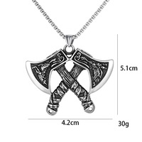 Vintage Odin Rune Viking Tomahawk Pendentif Collier Charme Hommes Collier Nouvelle Mode Hip Hop Punk Accessoires Fête Cadeau Bijoux