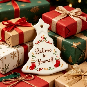 Ornement <span class=keywords><strong>de</strong></span> Noël en céramique imprimé sur mesure, impression par sublimation UV, <span class=keywords><strong>image</strong></span> personnalisée pour cadeau <span class=keywords><strong>de</strong></span> Noël, décoration <span class=keywords><strong>de</strong></span> Noël - Product Image 2