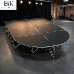 Square Shape Aluminum 4x4ft DJ <b>Stage</b> <b>Platform</b> Quarter Round Portable Plywood <b>Stage</b> for Events Concerts - Product Image 1