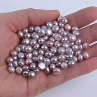 Usine en gros 6.5-7mm naturel blanc perle d'eau douce bouton forme perles en vrac pour la fabrication de bijoux 7-8mm taille