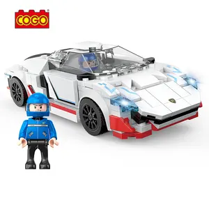 COGO Wholesale Building Blocks Construction Toys Racing Car Model Building Blocks Toys DIY Vehicle Block Building Sets