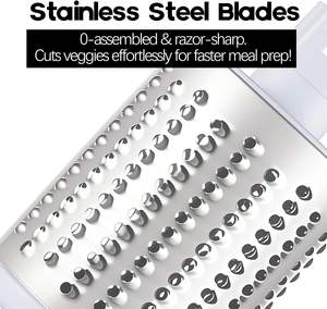 Mandoline ronde, trancheuse, moulin à noix, râpe à fromage rotative avec 3 lames en acier inoxydable - Product Image 2