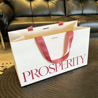 Individuell Bedruckte Papiertüten Luxuriöse Weiße Papier-Geschenktüte mit Bandgriff für Einkaufstaschen mit Eigenem Logo