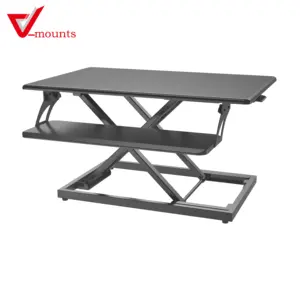 V-mounts משרד ריהוט מחשב מתכוונן שולחנות Lifing ממיר לשבת לעמוד שולחנות riser עם מקלדת מגש