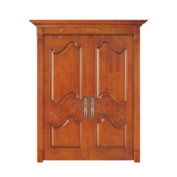 Porte d'entrée principale de villa moderne Conception de portes intérieures en bois massif avec isolation phonique Garantie de 5 ans