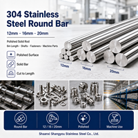 Barre ronde en acier inoxydable 304, 12 mm, 16 mm, 20 mm, tige solide polie, longueur 6 m, pour arbres, fixations et pièces de machines