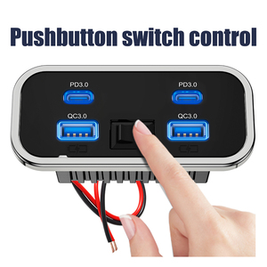 Nhà máy 4 USB sang trọng hình chữ nhật tuôn ra gắn kết 2 USB A và 2 loại C 12V 24V cổng USB sạc ổ cắm cho xe buýt xe RV biển - Product Image 2