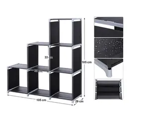 Multi-Functional Non-woven DIY 6 Cubes Organizer Book Shelf