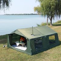 Tente de camping gonflable en PVC triple couche avec pompe manuelle, imperméable, pour 2 à 8 personnes, en tissu Oxford, 4 saisons, type cabane gonflable pour glamping