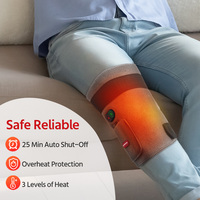 Attelle de mollet chauffante et vibrante en néoprène confortable, 3 niveaux de température, Plug & Play, enveloppement chauffant pour la jambe, récupération musculaire à domicile et au bureau