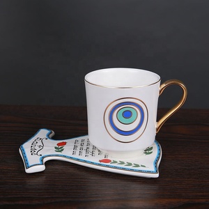 Turkish Eye Black <b>Tea</b> <b>Cup</b> and Saucer Ceramic Coffee <b>Cup</b> <b>Set</b> White and Golden Line Afternoon <b>Tea</b> <b>Set</b> Ceramic Mugs <b>Tea</b> <b>Cup</b> - Product Image 4