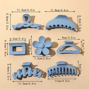 ODM coréen givré bleu série <span class=keywords><strong>nordique</strong></span> Clips femmes mode tout Match requin pince femme queue de cheval mat géométrique pince à cheveux griffe - Product Image 6