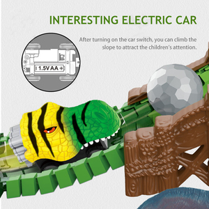 Pista <span class=keywords><strong>de</strong></span> Plástico Educativa para Niños, Bloques <span class=keywords><strong>de</strong></span> Construcción <span class=keywords><strong>de</strong></span> Ferrocarril <span class=keywords><strong>de</strong></span> Alta Velocidad, Modelo <span class=keywords><strong>de</strong></span> Pista Eléctrica con Animales, Dinosaurios y Montañas - Product Image 4