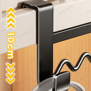 Bluevine Cintre sans perçage pour vêtements, rectangulaire, noir, forme ondulée, 10 cm, type crochet, organisateur de vêtements pour dortoir et chambre à coucher - Product Image 1