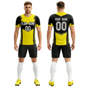 Set Jersey Sepak Bola Sublimasi Desain Baru Profesional, Bahan Polyester Bernapas, Seragam Tim dengan Nama dan Nomor - Product Image 1