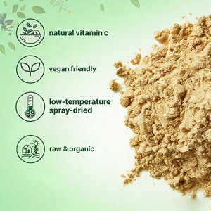 Polvere di Acerola biologica Super cibo vegano amichevole vitamina C per un ottimo sapore per bevande, frullati e bevande - Product Image 4