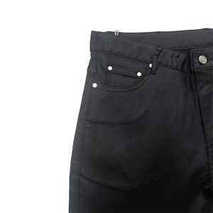Articles en stock Jeans cirés ourlet avec fermeture éclair Jeans noirs cirés Jeans minces noirs à élasticité moyenne à élevée Jeans <span class=keywords><strong>skinny</strong></span> enduits de cire noirs pour hommes - Product Image 6