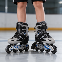 Patins à roulettes ajustables pour enfants, 4 tailles, coque rigide, 8 roues PU flashantes, patins à roulettes pour garçons, filles, enfants débutants